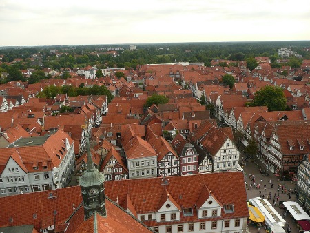 Blick vom Kirchturm auf Celle